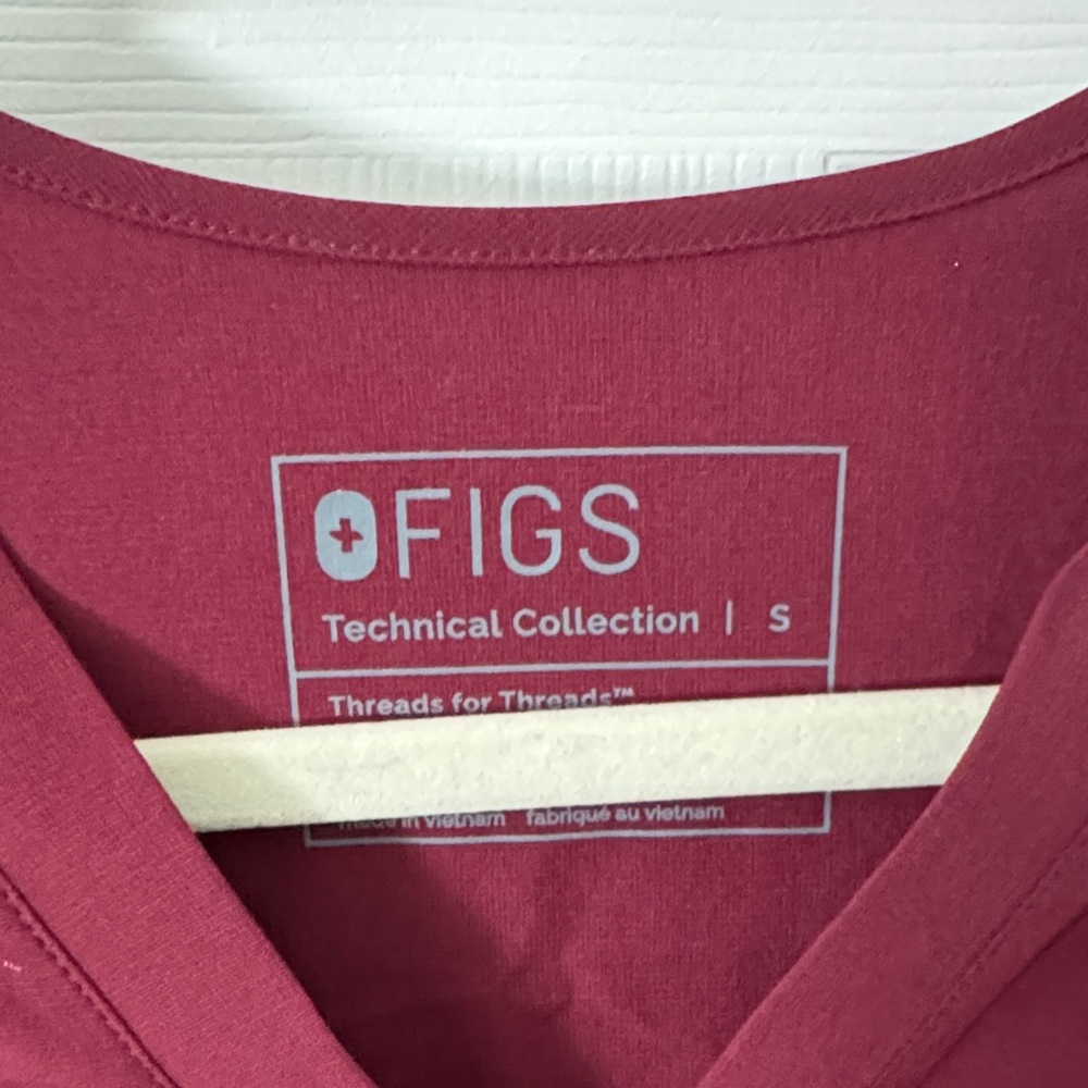 Figs Maroon V-Neck Scrub Top - Picture 3 of 3